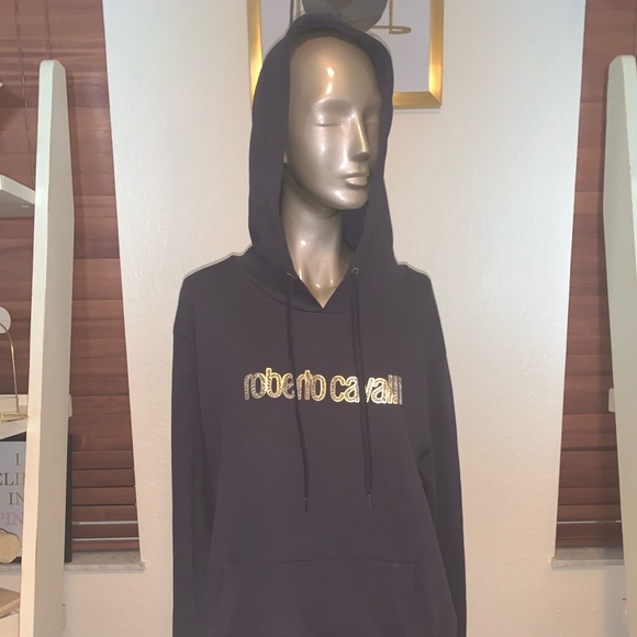 Roberto Cavalli pullover Navy sweater hoodie - Picture 2 of 6